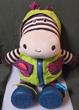 B. Toys Zebb Zebra Giggly Zippies Developmental Plush Sensory Learning Toy